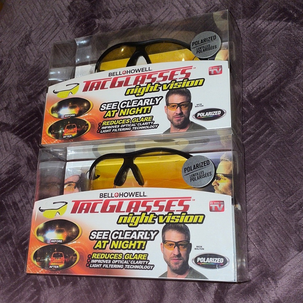 Mens/Womens. Glasses. Nighttime. Motorcycle.